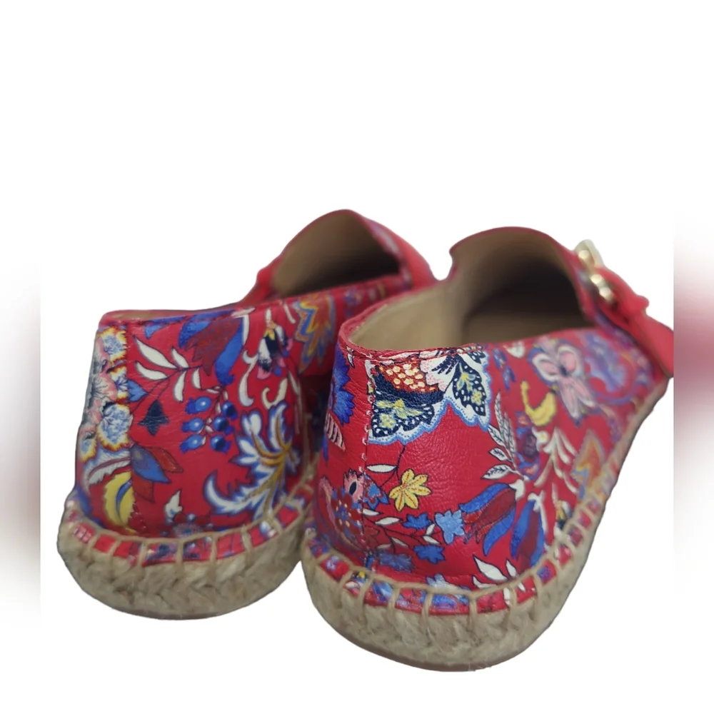 Talbots Red Pepper Izzy Buckle Espadrille Shoes Women's Size 7.5 NWT